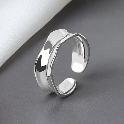 Jianery Ins สไตล์วินเทจแหวนโซ่เรียบสำหรับผู้หญิงผู้ชายคนรักแหวนใส่นิ้วเครื่องประดับที่เรียบง่าย Boho