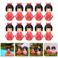 Teniron 10pcs Mini Japanese Doll Decoration Doll Decoration Mini Crafts Mini Decor