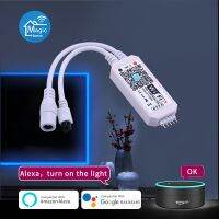 5pin Dc5-28v Rgbw แถบไฟ Led Mini 24คีย์ตัวควบคุม Wifi สำหรับ Android Ios Amazon Alexa Magic Home