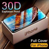 Kaca กระจกกันรอยสมาร์ทโฟน30D สำหรับ11 12 13 14 PRO สูงสุดต่ำสุด Kaca Pelindung Layar Pada 11 X XR XS MAX