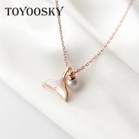 Trendy Shell Pearl Mermaid Whale Fish Tail Pendant Necklace 925 Sterling Silver Fine Party Jewelry for Women Decoration Gift