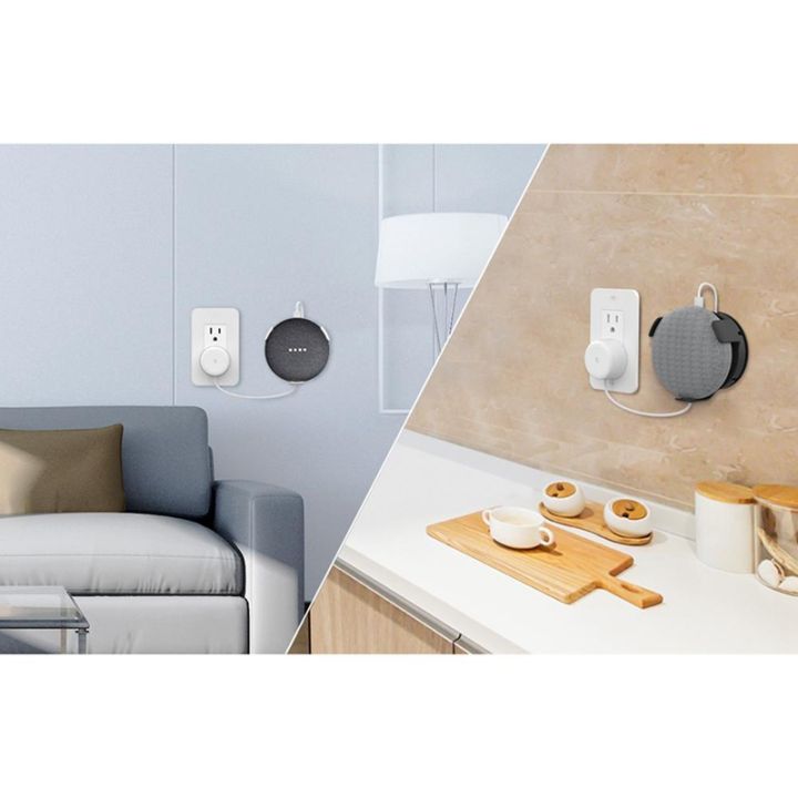 2pcs-mini-outlet-wall-mount-bracket-holder-for-google-home-mini-smart-speaker-cord-management-storage-hanger