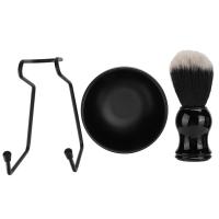 Stainless Steel Beard Shaving Tool Set 3PcsSet Professional Shaving Soal Ment Stand Holder + Hair Brush + Soap Shaving Bowl