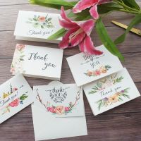 【YF】♘♞  mix style 24pcs flower thank you Card with envelope greeting card wedding birthday party invitation gift