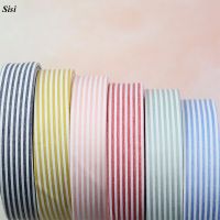 Sisi 11Yard Cotton Layering Cloth Tape 3/8" 1" 1-1/2" White Striped Fabric Ribbon Bias Trim DIY Hair Bow Collar Craft Material