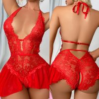 〖Gesh department store〗Set Open Crotch Red Lingerie