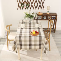 Spot parcel post Plaid Tablecloth Pastoral Style Fabric ins Wind Oversized Striped Plaid Cross-Border Dropshipping High-Grade Tablecloth