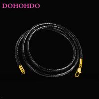 1.5-3mm Necklace Cord Leather Cord Wax Rope Chain With Stainless Steel Gold Color Lobster Clasp For DIY Necklace Jewelry Making