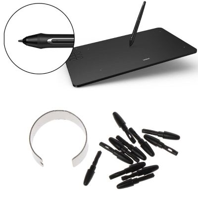 ：“{—— 10Pcs Battery-Free Passive Stylus Replacement Pen Nibs Pen Tips For XP-Pen HUION H640P VEIKK A30 A50 Black With Removal Tool