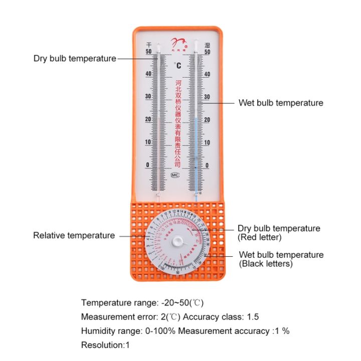 เปียกและแห้งหลอดไฟไฮโกรมิเตอร์เครื่องวัดอุณหภูมิสำหรับเรือนกระจกในครัวเรือนติดผนังอุณหภูมิความชื้น-rh-monitor