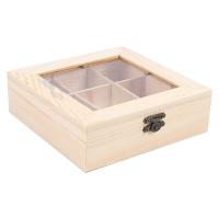 Wooden Tea Bag Jewelry Organizer Chest Storage Box 9 Compartments Tea Box Organizer Wood Sugar Packet Container