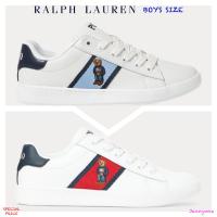 RALPH LAUREN QUILTON BEAR LEATHER SNEAKER ( BOYS SIZE )