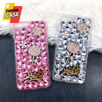 เคสเรียวมี/Realme 5/C21yเคสมือถือคริสตัลหรูหรา ขอบนิ่มใสประดับเพชรอะไหล่อมยิ้ม candy  สีชมพู/สีขาว