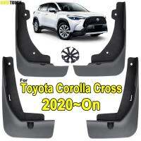 แผ่นกันโคลน4X สำหรับ Toyota Corolla Cross 2020 2021แผ่นแผ่นกันโคลนแผ่นกันกระเซ็นบังโคลนล้อหลังอุปกรณ์เสริมรถยนต์ด้านหน้า