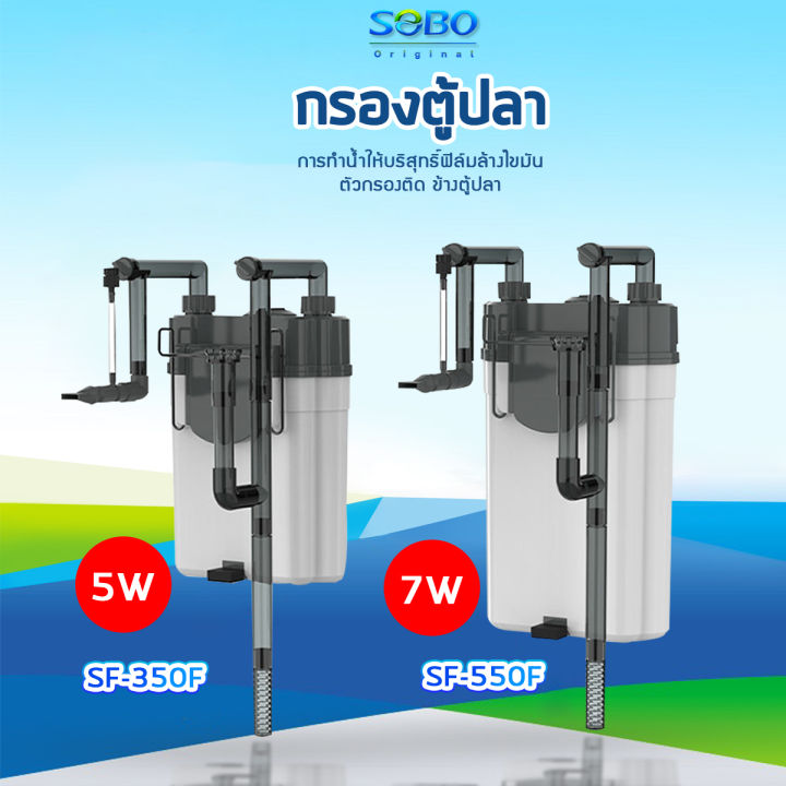 sobo-sf-350f-sf-550f-กรองน้ำตู้ปลานอกตู้-กรองน้ำตู้ปลาแขวน-ข้างของตู้ปลา-แบบแขวน-ติดผนังตู้ปลา-สําหรับตู้ปลา-กรองไขมันตู้ปลา