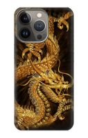 เคสมือถือ iPhone 14 Pro Max ลายมังกรทอง Chinese Gold Dragon Printed Case For iPhone 14 Pro Max