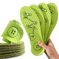 Foot Acupressure Insole Men Women Soft EVA Insoles Sports Cushion Wormwood Sweat absorbing Deodorant Shoe Pads Breathable Pad