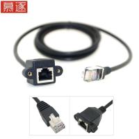 High Quality 30-150cm 8Pin RJ45 Cable Male to Female Screw Panel Mount Ethernet LAN Network 8 Pin Extension Cable