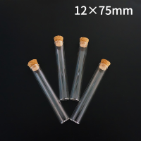 20pcslot 12x75mm Flat Bottom Clear Glass Test Tubes With Cork Stopper For Kinds LabExperiments