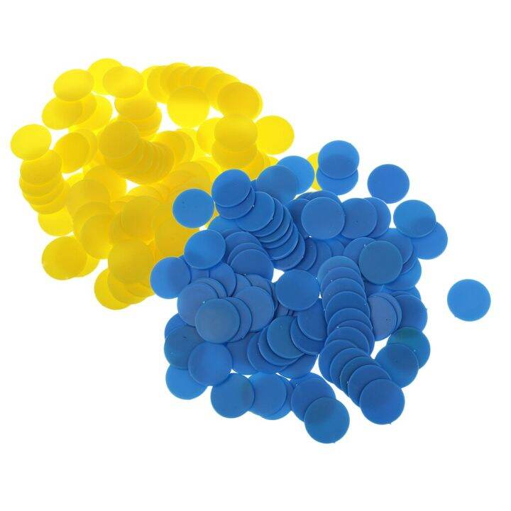 200x-plastic-counters-game-chip-currency-board-game-teaching-toy-yellow-blue