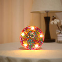 DIY Diamond Painting Lamp with LED Lights Full Drill Crystal Drawing Kit Bedside Night Light Arts Crafts for Home Decoration