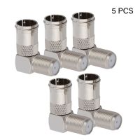 5 Pcs 90 Degree Right Angled TV Aerial Cable Connector RF Coaxial F Female to TV Female Plug to Female Socket