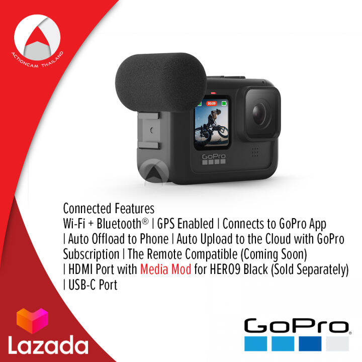 gopro-media-mod-อุปกรณ์เสริม-gopro-hero9-black-ไมโครโฟนในตัว-โฟมกันลม-ตัดเสียงรบกวน-ใช้ร่วมกับ-display-mod-light-mod-จอเสริมและไฟเสริมได้-พอร์ต-micro-hdmi-cold-shoe-ต่ออุปกรณ์เสริม-ต่อไฟเสริม-ช่องต่อไ