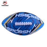 Winmax Neopreneชายหาดอเมริกันฟุตบอลฟ้าผ่าชายหาดฟุตบอลลูกรักบี้ Wilson รักบี้ NFL อเมริกันฟุตบอลขนาด9-สากล กันลื่นทนทานการเสียดสีสไตล์อังกฤษเด็ก3เบอร์อเมริกันฟุตบอลเด็กประถมเด็กการอบรมแข่งขันแนวอเมริกัน PU คอร์เทกซ์อเมริกันฟุตบอล