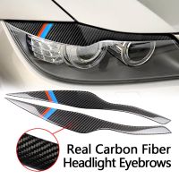 1Pair Real Carbon Fiber Headlight Eyebrow Eyelid Cover For BMW 3 Series E90 E91 2006 2007 2008 2009 2010 2011 Car Accessories