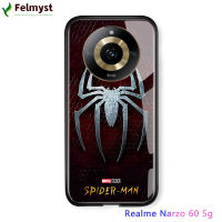 เคสสำหรับ Realme 11 5G Realme Narzo 60 5G เคสโทรศัพท์มหัศจรรย์สำหรับเด็กผู้ชายเคสลายซูเปอร์ฮีโร่สำหรับผู้ชายเคสโลโก้แมงมุมสไปเดอร์แมนสไปเดอร์เคสโทรศัพท์หลังกระจกนิ่มกันกระแทก