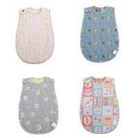 4 seasons Baby Sleeping Bag Six-layer Gauze Unisex Baby Sleeveless Jersey Cotton Handy 2-way Button Outerwear Vests Blanket