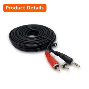 2 metre 3.5mm Stereo Jack to RED & WHITE RCA Phono Cable Audio Aux Music  Lead 2m