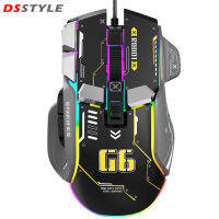 Dstyles RGB สายเมาส์สำหรับเล่นเกมส์ที่มี13แสง RGB Backlit 12800 DPI ปรับเมาส์เล่นเกมส์สำหรับแล็ปท็อป PC เกมเมอร์