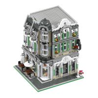 คาเฟ่แจ๊สยุโรปร้านค้าตัวอย่างบล็อกตัวต่อเมืองร้านกาแฟวิวถนนสร้างสรรค์ Modular MOC 89100อิฐชุดของเล่นของขวัญ