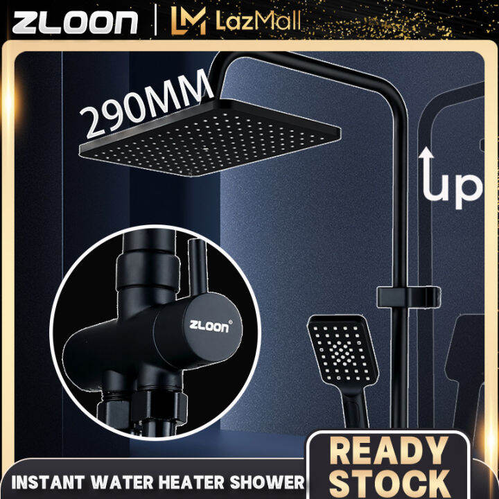 ZLOON Matte Black Shower Faucet Wall Mounted Rain Shower With Handheld