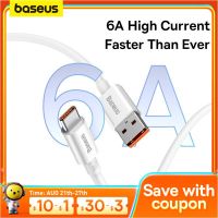 Baseus สายสำหรับข้อมูล PD100W สายชาร์จแบบเร็ว6A USB ไปยัง Type C สมาร์ทโฟนเหมาะสำหรับ Huawei Honor เหมาะสำหรับสาย Xiaomi QC3.0เครื่องชาร์จ Usb Type C