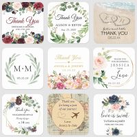 Square Stickers Wedding Birthday Party Sticker 1.5 ~ 3 Inch Personalized Gift Tag Customed Logo for Thank You Stickers Traps  Drains