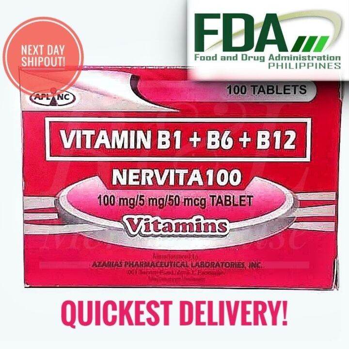 Quickest Delivery! Nervsaph/ Nervita / Nervgen 100 Vitamin B Complex B1 ...