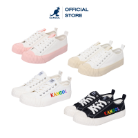 KANGOL Sneaker unisex รองเท้าผ้าใบ รุ่น Macaron ผูกเชือก สีครีม, ชมพู 61221603