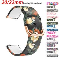 yiqtft 20mm/22mm strap For Samsung Galaxy watch 4/5/5 pro/Classic 46mm/Active 2 Printing Silicone bracelet For Amazfit GTR/GTS 4 band