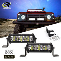 ไฟหน้ารถยนต์ Led ขนาด8นิ้ว54W 12V 24V,แท่งไฟ LED ไลท์บาร์3030 LED สำหรับรถ SUV 4X4แท่งไฟสปอตไลท์สำหรับทำงาน