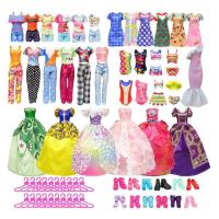 Doll Dress Up Kit 57 Pcs Doll Dress Up Toy Kit Printed Pattern Doll Accessories Collection for Birthday Christmas and Childrens Day Gifts charming