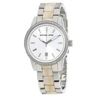 นาฬิกาข้อมือผู้หญิง MICHAEL KORS Silver Tone Dial Stainless Steel and Acrylic Bracelet Ladies Watch MK6371