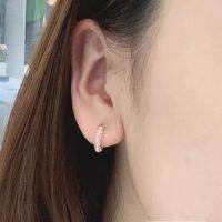 STONE Perforated Rose Gold Plated Earrings Women S Simple Temperament Earrings ของขวัญวันวาเลนไทน์