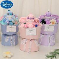 【YF】 Lilo Stitch Plush Bouquet Toy Purple Blue Stuffed Flower Soft Cute Cartoon Doll Xmas Valentine Graduation Christmas Gift