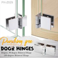 90/180 Degree Bilateral Clip Glass Door Hinges Home Easy Install Glass Clamp Practical Durable Single Double Door Glass Hinge