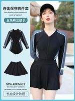 Large Size Swimsuit Womens Long-Sleeved Professional Swimsuit Training One-Piece Slim And Fat Sports Triangle Sexy