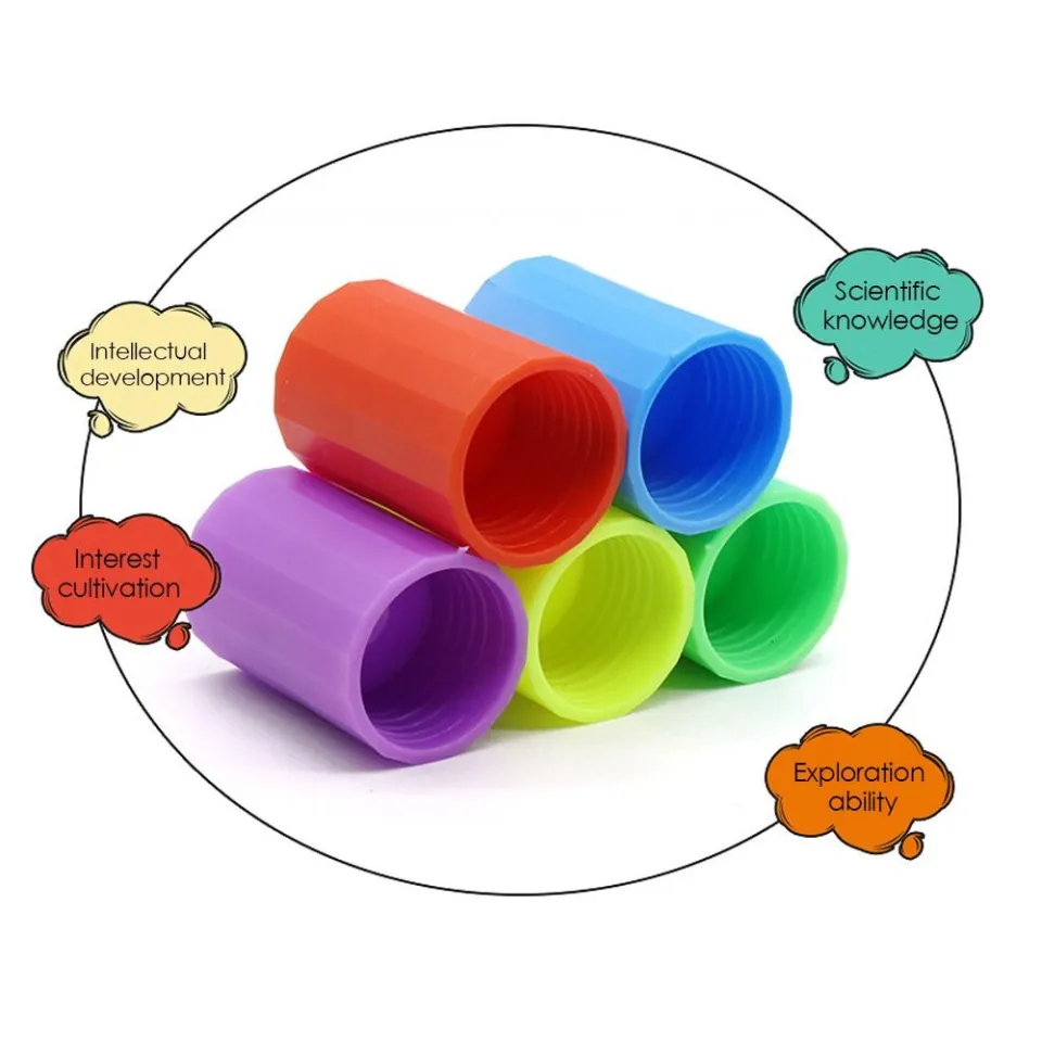 6pcs Tornado Tube Bottle Connector Plastic Water Vortex Maker Cyclone Tube  Toy For Scientific Experiment And Test (Random Color)