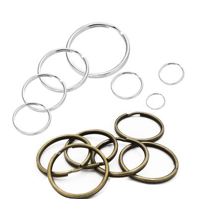 【YF】 20pcs 10mm/15mm/20mm/25mm/30mm/35mm Silver bronze Metal Keyring Split Rings Key Ring For Keychain O Making Diy Accessories