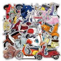 ﹉ 10/22pcs Retro Watercolor Motorcycle Graffiti Stickers for DIY Suitcase Water Bottle Phone Laptop Guitar Car Skateboard Kids